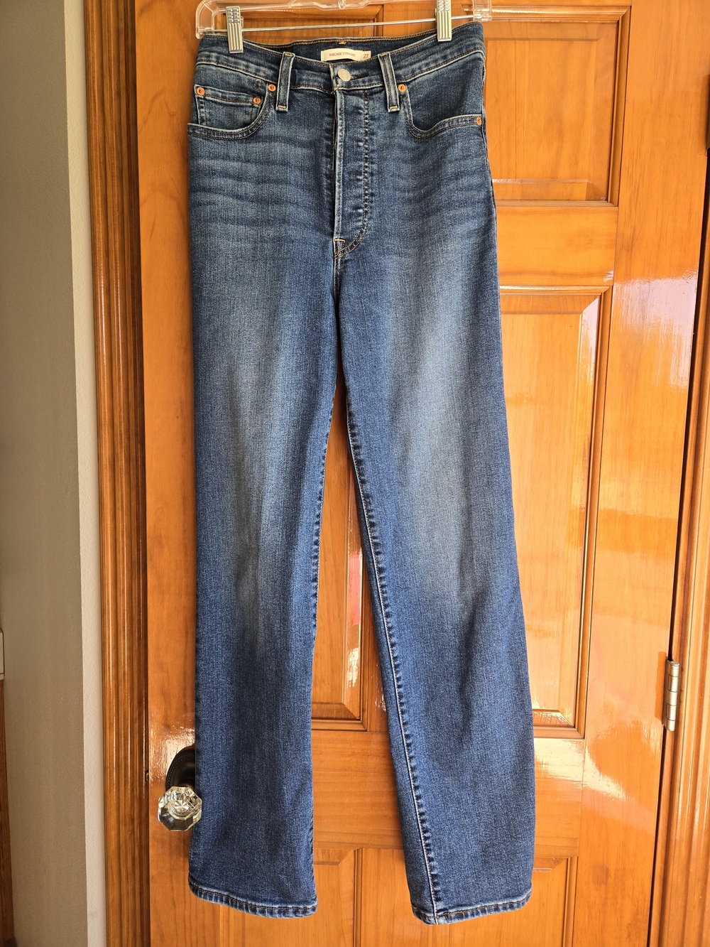 Levi's Ribcage Button Fly Jeans Straight Leg Size 27